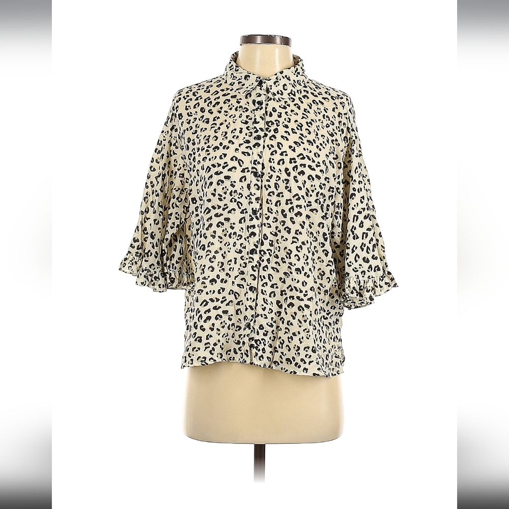 Animal print button up